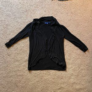 Drape front black cardigan